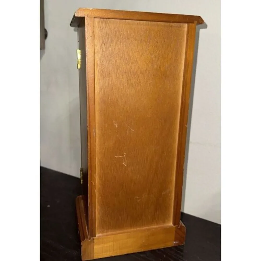 Crown Court Jewelry Box Golden  Brown Wood finish.‎